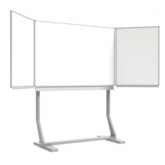 Klapp-Tafel freistehend, Mittelfläche 150x100 cm, Stahlemaille weiß, 